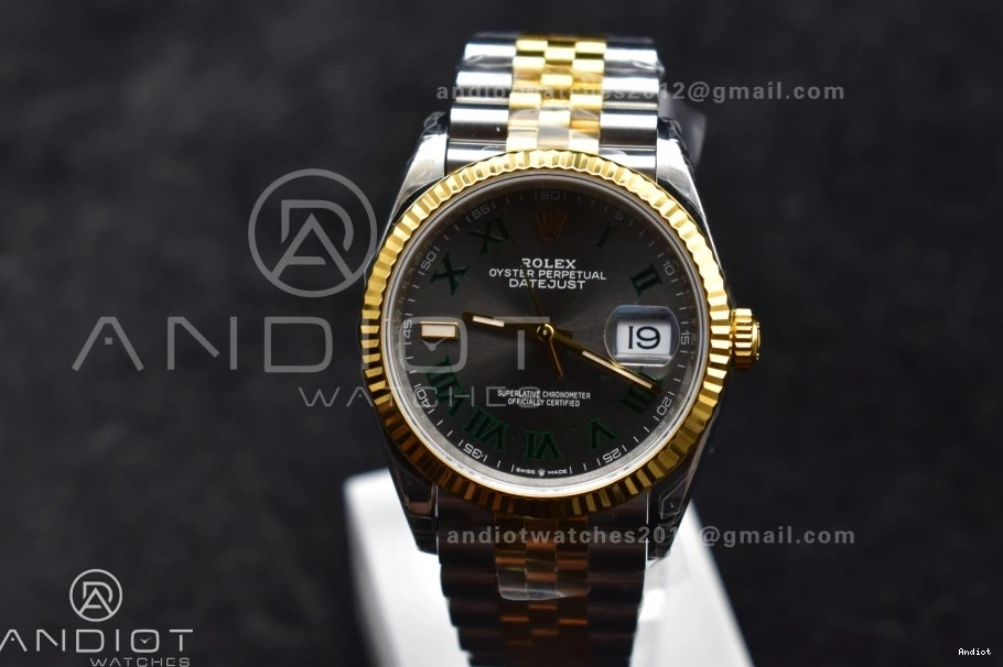 SS Green 126231 904L Roman Dial on Marker VS3235 Bracelet RG VSF 36 Jubilee Gray Steel Best Edition DateJust 1:1 0303